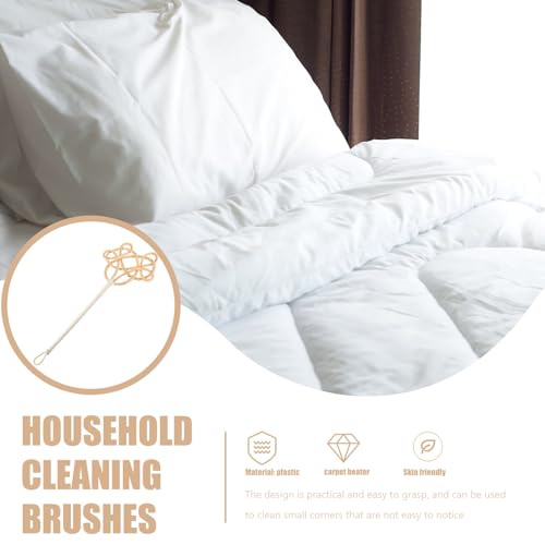 Long Handle Rattan Quilt Dust Beater Set of 2 Braided Carpet and Blanket Cleaning Tools for Home Dust Removal and Rug Fluffing