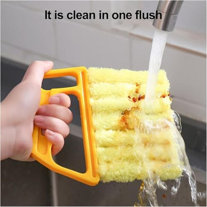 Handheld Window Blind Cleaner Duster Tool for Venetian Blinds Air Vents and Window Tracks Yellow Variant - color: Yellow