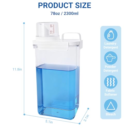 Laundry Detergent Dispenser - 78oz Refluxable Plastic Liquid Laundry Detergent Container for Laundry Room Organization - size: 78oz