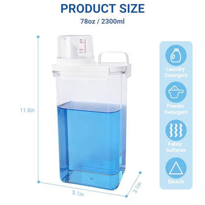 Laundry Detergent Dispenser - 78oz Refluxable Plastic Liquid Laundry Detergent Container for Laundry Room Organization - size: 78oz