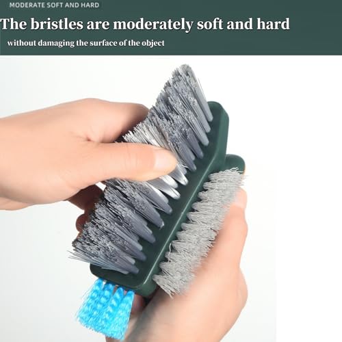 Multi-Purpose Bathroom and Window Groove Cleaning Brush, Ergonomic Handle with Stiff Bristles for Deep Cleaning, Grey White - color: Grey White