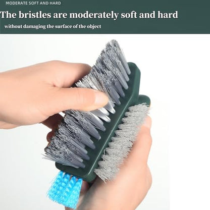 Multi-Purpose Bathroom and Window Groove Cleaning Brush, Ergonomic Handle with Stiff Bristles for Deep Cleaning, Grey White - color: Grey White