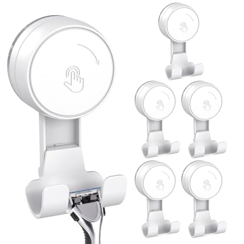 LUXEAR Suction Hooks Powerful Vacuum Suction Cup Hooks-6PACK Razor White - size: 6 Pack Razor