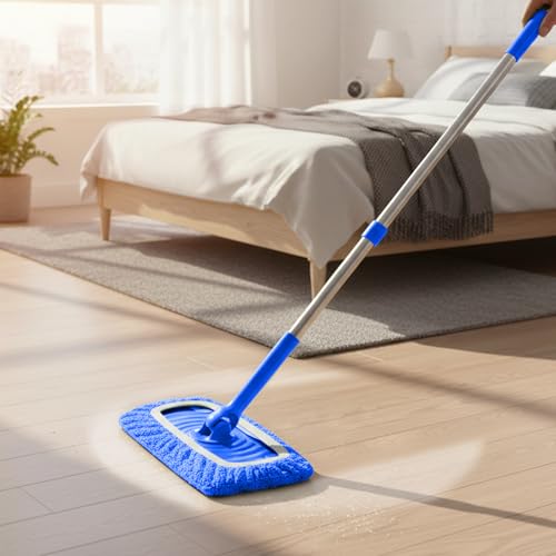 5 Pack Reusable Microfiber Mop Pads - Dry Sweeping Cloths & Wet Mopping Cloths - Washable Wet Pads Refill for Mopping Floors (Mop is not Included), Blue - color: Blue 5-pack
