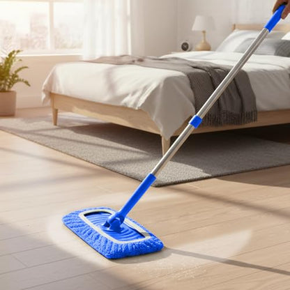 5 Pack Reusable Microfiber Mop Pads - Dry Sweeping Cloths & Wet Mopping Cloths - Washable Wet Pads Refill for Mopping Floors (Mop is not Included), Blue - color: Blue 5-pack