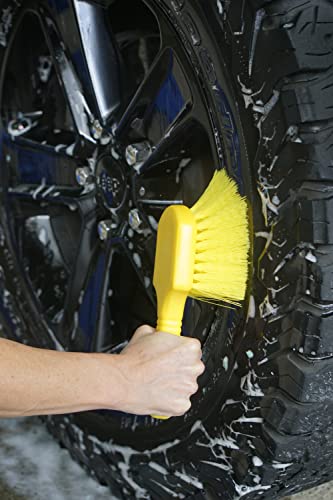 Rubbermaid Commercial 8" Utility Scrub Brush, Plastic Handle, Synthetic Bristles, Cleaning, Multi Purpose, Heavy Duty, Outdoor, Wheels and Tires (Pack of 6) - size: Single Pack (Pack of 6)