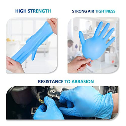 PROMEDIX P Nitrile Disposable Gloves,4mil-100 Count,Gloves Disposable Latex Free,Powder Free for Cooking,Household,Food safe - size: Large, style: Blue of 100