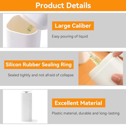 Pump Dispenser Bottle, Top Push Down Squeeze Liquid and Hand Soap Dispenser Refillable Dishwashing Bottles for Kitchen and Bathroom (White) - color: White