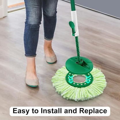 Tornado Spin Mop Head Compatible with Libman 𝐓𝐨𝐫𝐧𝐚𝐝𝐨 Spin Mop System, Machine Washable & Reusable for Libman Mop Head Replacement Refill for Libman Tornado Mop Head (4 Pack Green & White) - size: 4 Pack