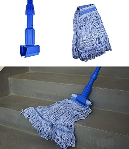 Mop Head Replacement Commercial Heavy Duty String Blue Wet Mop Heads for 3 Typs Commercial Mop Handle(6,Large,Weight 23oz) - size: 23 Ounce