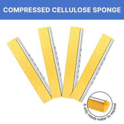 Replacement Mop Heads 4 Pack, Super Absorbent Cellulose Sponge Refills for Flat Floor Cleaning, Compatible with Wood, Tile & Laminate Floors - size: 4 heads
