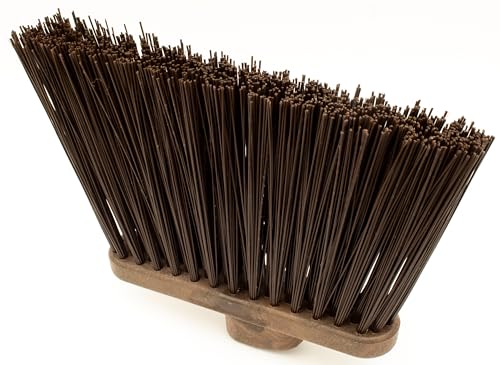 SPARTA Plastic Broom Head, Angled, Un-Flagged for Large Debris Indoor, Outdoor, Home, Restaurant, Lobby, Office, 12 Inches, Brown - color: Brown, size: Single Item