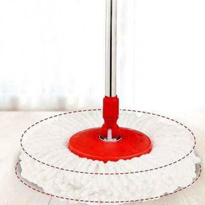 Spin Mop and Bucket with Wringer Set, 360°Rotating Head Mop Bucket System, 3 Microfiber Mop Heads for Living Room, Bedroom, Kitchen, Office (Black & Red)