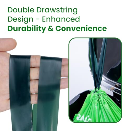 13 Gallon Compostable Trash Bags Drawstring, Heavy Duty Extra Thick 1 Mil, 35 Bags, Tall Kitchen Food Scrap Waste Bag, ASTM D6400 - size: 13 Gallon