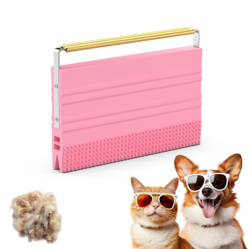 Mini Pet Hair Remover – 2025 Reusable Carpet Rake & Fur Scraper for Furniture, Car Interior, Hair Remover Brush for Bed, Couch, Home Surfaces Pink - color: Pink