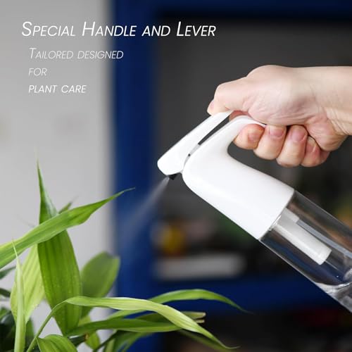 Refillable Fine Mist Spray Bottle for Plants – 300ml (10oz) Water Mister for Gardening, Cleaning & More (White) - color: White