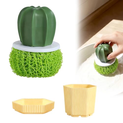 Comfort Grip Soap Dispensing Kitchen Scrub,Soap Dispensing Dish Brush,Replaceable Cleaning Brush,Dispenser has Non Slip Handle for Cleaning Dishes, Pots, Pans,Sinks (A) - color: A