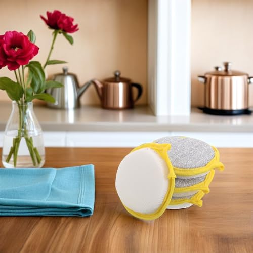Alipis 50pcs Dual-Sided Kitchen Dish Cleaning Sponges, Reusable Non-Scratch Scrub Pads for Household and Pot Washing, Thick 2.5cm Multipurpose Cleaning Sponge Set