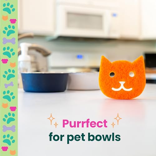 Scotch-Brite Purrfectly Clean Non-Scratch Scrub Sponge, Two- Sided, Limited Edition, 1 Sponge