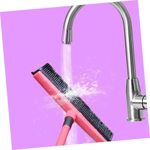 ORFOFE PET Hair Cleaning Broom Long Handle Rubber Floor Scraper for Dog Hair Removal Easy to Clean Dust Mop for Home and Windows