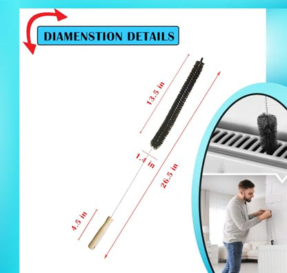 Dryer Vent Cleaner Kit (2-Pack): Flexible Extra Long Lint Brush & Refrigerator Coil Brush - Professional Dust & Pet Hair Remover for Appliance Cleaning - size: 2pack