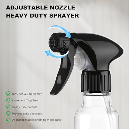 Spray Bottles 4oz/120ml Plastic Small Spray Bottle for Hair Mist/Stream Spraying Heavy Duty Empty Water Spray Bottles for Cleaning Solutions, Plants 2 Pack (Clear) - color: Clear