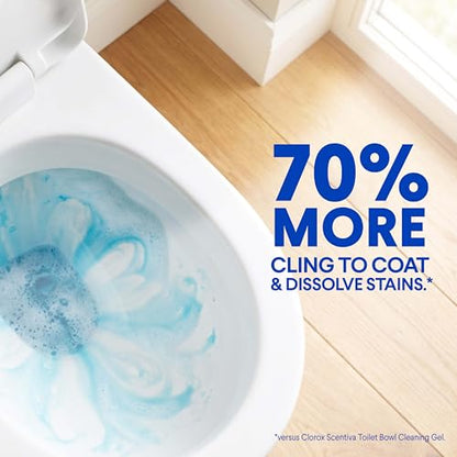 Clorox Toilet Bowl Cleaner Heavy-Duty Gel, Arctic Clean, Bleach-Free Stain Remover, Kills 99.9% of Germs, 24 oz, Pack of 2