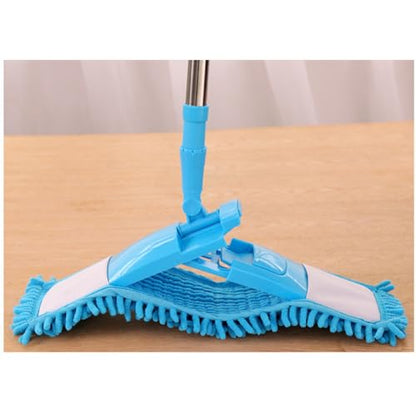 Generic 360 Deg Rotation Adjustable Length Efficient Flat Mop for All Floors, Dust Floor Mop, Stainless Steel Handle Design, Wet Dry Dual Use