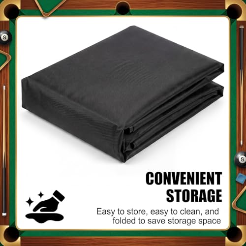 Outus 8 ft Billiard Pool Table Cover Waterproof Oxford Cloth Table Cover with Sticky Lint Roller Rain Dust Sun Protection Furniture Guard for Game Room Snooker Patio Outdoor Indoor Use