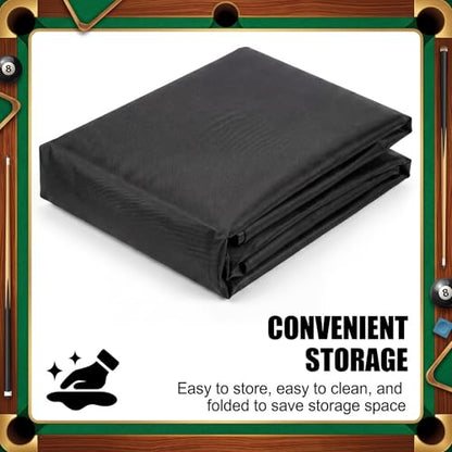 Outus 8 ft Billiard Pool Table Cover Waterproof Oxford Cloth Table Cover with Sticky Lint Roller Rain Dust Sun Protection Furniture Guard for Game Room Snooker Patio Outdoor Indoor Use
