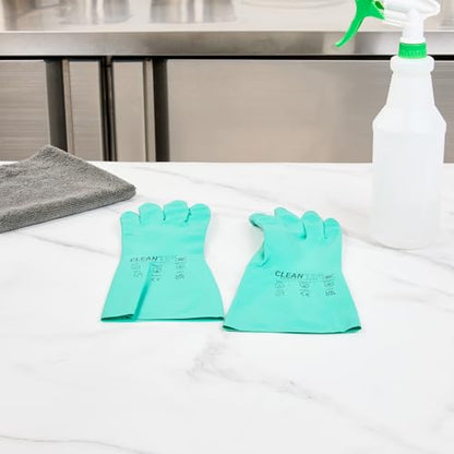 Restaurantware Nitrile Gloves 10 Count 15 mil Chemical Resistant Gloves Abrasion-Resistant Kitchen Cleaning Latex-Free Green - color: Green, size: 10/Small