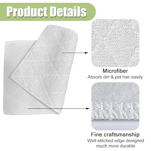 Light n Easy Steam Mop Pads Replacement for OApier S5 and SENMO Steam Mop Floor Cleaning Cloths Compatible with Light 'N' Easy S3601 S3101 S7326 7688ANB 7688ANW 7618ANB 7618ANW S6 S15 S1 S4 S5 S12