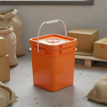 Qianly Square Bucket with Lid Versatile Use Square Bucket with Lid Fall Resistant Stackable Bin for Warehouse, Kitchen, Garage, Clear, 10L - color: Clear, size: 10L