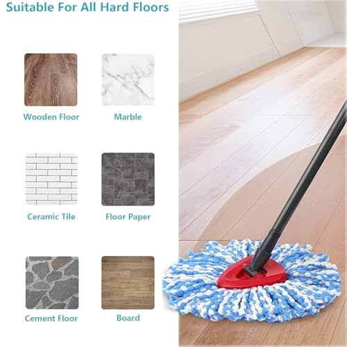 Spin Mop Replacement Head Compatible with O-Ceda 2-Tank Dual System RinseClean Microfiber Spin mop Refill for O Ceda Mop Replace Head (4 Pack)