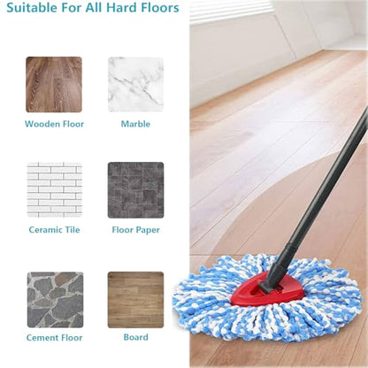 Spin Mop Replacement Head Compatible with O-Ceda 2-Tank Dual System RinseClean Microfiber Spin mop Refill for O Ceda Mop Replace Head (4 Pack)