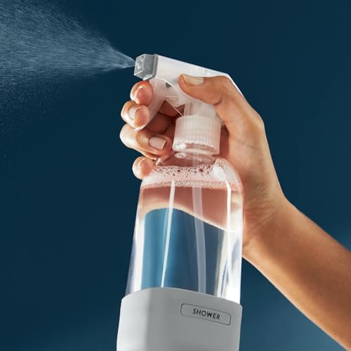 Grove Co. Refillable Glass Spray Bottle, 16 oz Grey - Reusable Cleaning Container with Protective Silicone Sleeve & Slide & Snap Labeling System - For Essential Oil, Multi-Purpose & Glass Cleaners - color: Polished Gray, size: 16 Ounce (Pack of 1)