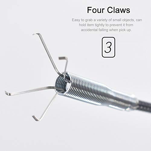 22.44 inch Grabber Reacher Tool, Flexible Grabber Claw Pick Up Reacher with 4 Claws Drain Snake Hair Drain Clog Remover Tool, for Shower, Toilet, Kitchen Sink & Tub(Size:0.57m)