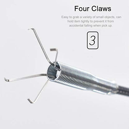 22.44 inch Grabber Reacher Tool, Flexible Grabber Claw Pick Up Reacher with 4 Claws Drain Snake Hair Drain Clog Remover Tool, for Shower, Toilet, Kitchen Sink & Tub(Size:0.57m)