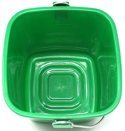 Small Green Detergent Bucket - 3 Quart Cleaning Pail - Set of 3 Square Containers