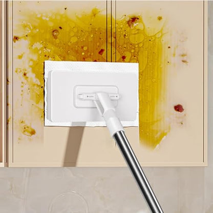 Snap Grip Mini Mop,Zero Touch Mini Mop,Disposable Dust Mops with 5 Reusable Cloths,Dry and Wet Use,40inch Locking Handle for Gaps & Multi-Surface (+5 Cloths) - size: +5 cloths