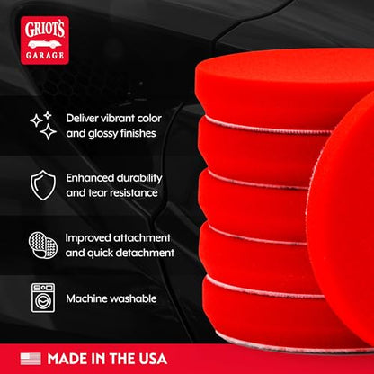Griot's Garage 12216 5.5" Red Foam Waxing Pads (Set of 6) - style: 5.5" Pads (Set of 6)