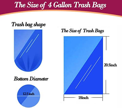 4 Gallon 180pcs Small Silver Grey Trash Bags Strong Garbage Bags, Bathroom Trash Can Bin Liners, Plastic Bags for Office, Waste Basket Liner, Fit 12-15 Liter, 3.5,4,4.5 Gal（Silver Grey 180） - color: Grey, size: 180 Count (Pack of 1)