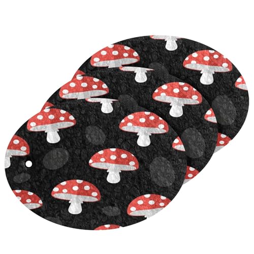 Red Mushrooms Dish Scrub Sponges Kitchen Non Scratch Reusable Compressed Cellulose Sponge Hanging for Household Cleaning Washing Dishes Pots and Pans 3 Pack - color: Pattern10