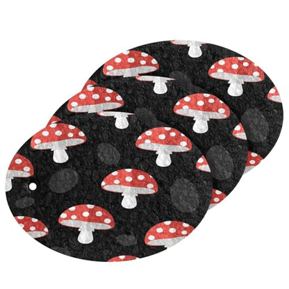 Red Mushrooms Dish Scrub Sponges Kitchen Non Scratch Reusable Compressed Cellulose Sponge Hanging for Household Cleaning Washing Dishes Pots and Pans 3 Pack - color: Pattern10