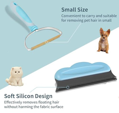 Pet hair remover set, carpet rake for removing pet hair, carpet scraper, three different sizes for carpets, sofas, cars and clothes
