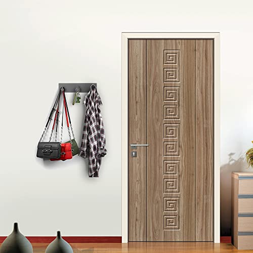 VIRFIN Key Holder for Wall with 2 Self-Adhesive Tapes, No Damage Key Holder Rack for Wall with 3 Key Hooks for Entryway, Door, Bathroom, Kitchen(Black) - size: 3 Hooks