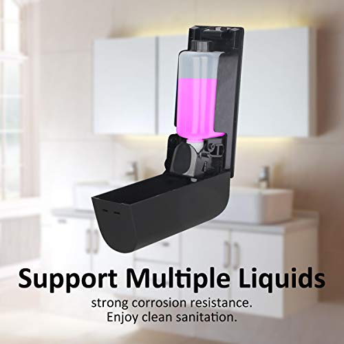 AUMIO Shampoo and Conditioner Dispenser, No Drill Wall Mounted Shower Dispenser, Black, Single Chamber, 350ml - color: Black 1 Chamber