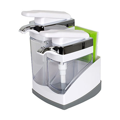 Casabella Sink Sider Duo with Sponge - White & Chrome Plating - color: White