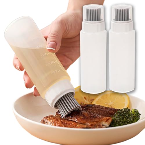 Food - Grade Silicone Oil Brush Bottle | Soft Heat - Resistant, Reusable Basting Tool With Scale, Outdoor Grill Oil Dispenser | Kitchen Squeeze Bottle, Non - Shedding (350ml 2pcs) - size: 350ml 2pcs