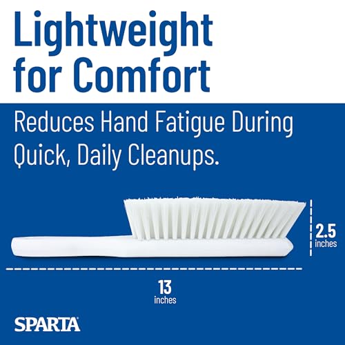 SPARTA Handheld Soft Counter Brush 8 Inch Bristle Span, Multi-Use Dust Brush with 5 Inch Handle for Tables, Countertops, and Delicate Surfaces, Polyester, White - color: White